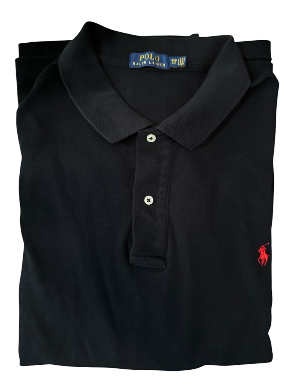Ralph Lauren Men's Black Short-Sleeve Y2K Golf Polo 4XB 4G